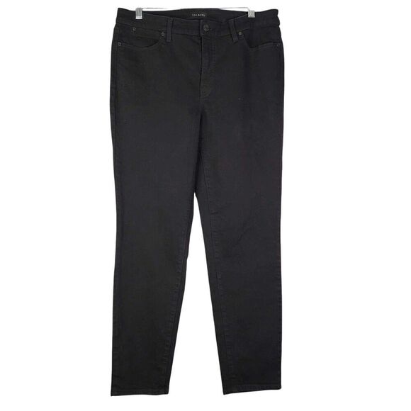 Talbots Jeans Slim Ankle Womens Size 12 High Rise Denim Black Cotton Stretch - Picture 3 of 8